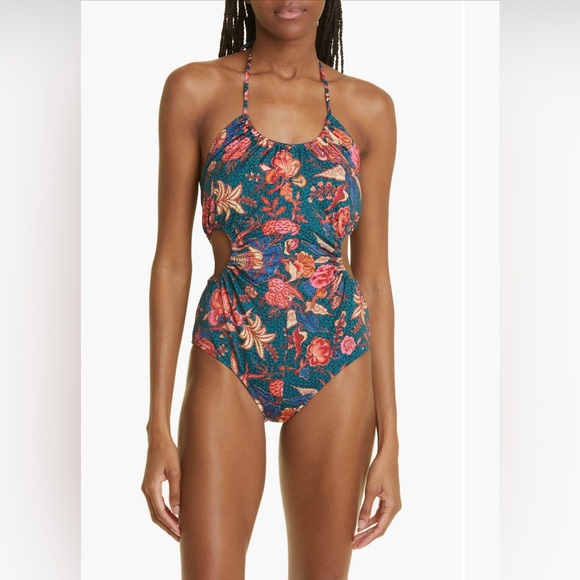 ULLA JOHNSON ‘MABEL PRINT RUCHED CUTOUT’ SWIMSUIT, Large, $425 - Picture 6 of 15